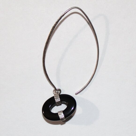 Silpada Sterling Silver  Black Chalcedony Threader Replacement Earring - Picture 1 of 5